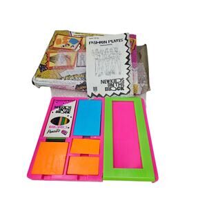 Vintage 80s New Kids On the Block Fashion Plates Complete Coloring Set